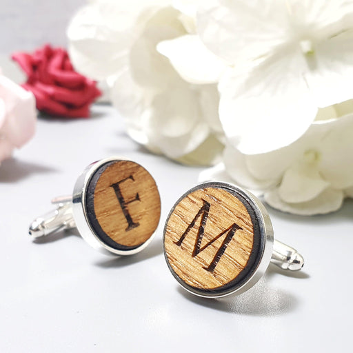 Personalised Engraved Wood Cufflinks I 18th 21st Birthday Gift For Him
