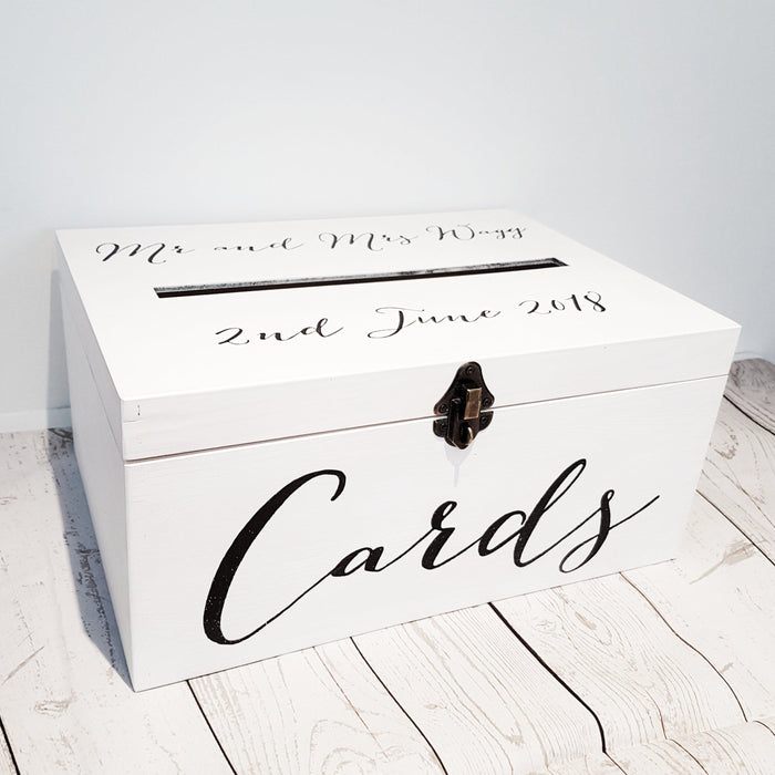 Personalised Event Wedding Card Box With Slot & Lock