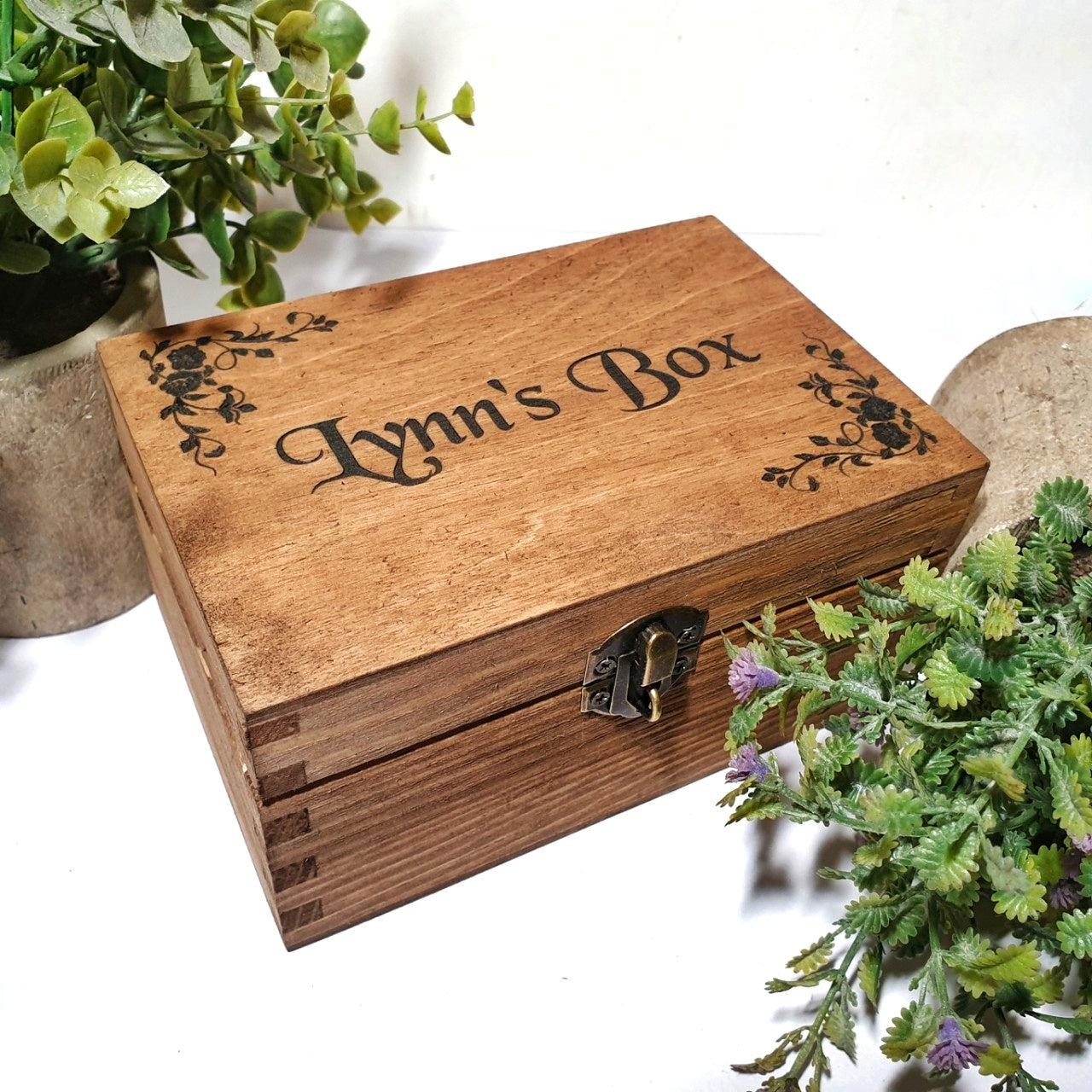 Personalised Floral Wooden Keepsake Box I Special Birthday Gift Idea