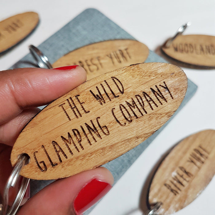 Personalised Glamping Campsite Keyring