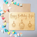 Personalised Happy Birthday Wooden Card I Engraved Greeting Card