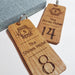 Personalised Logo Number Keyring I Custom Engraved Oak Wood Keyring I Hotel Business Keychain I