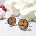 Personalised Love Heart Arrow Cufflinks I Wood Mens Anniversary Gift