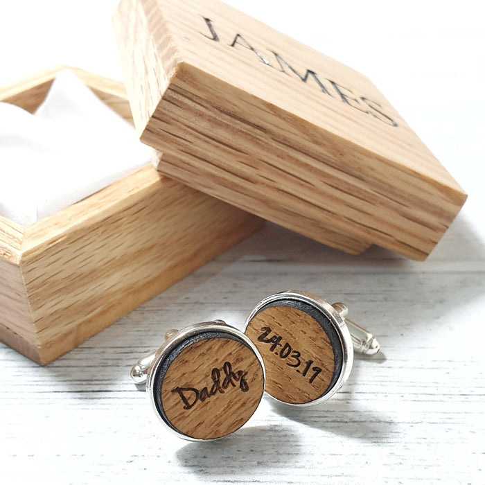 Personalised Memorial Cufflinks I Personalised Date Bereavement Gift