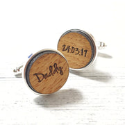 Personalised Memorial Cufflinks I Personalised Date Bereavement Gift