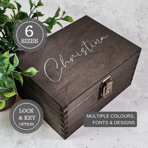 Personalised Memory Box With Lock I Birthday Wedding Anniversary Box
