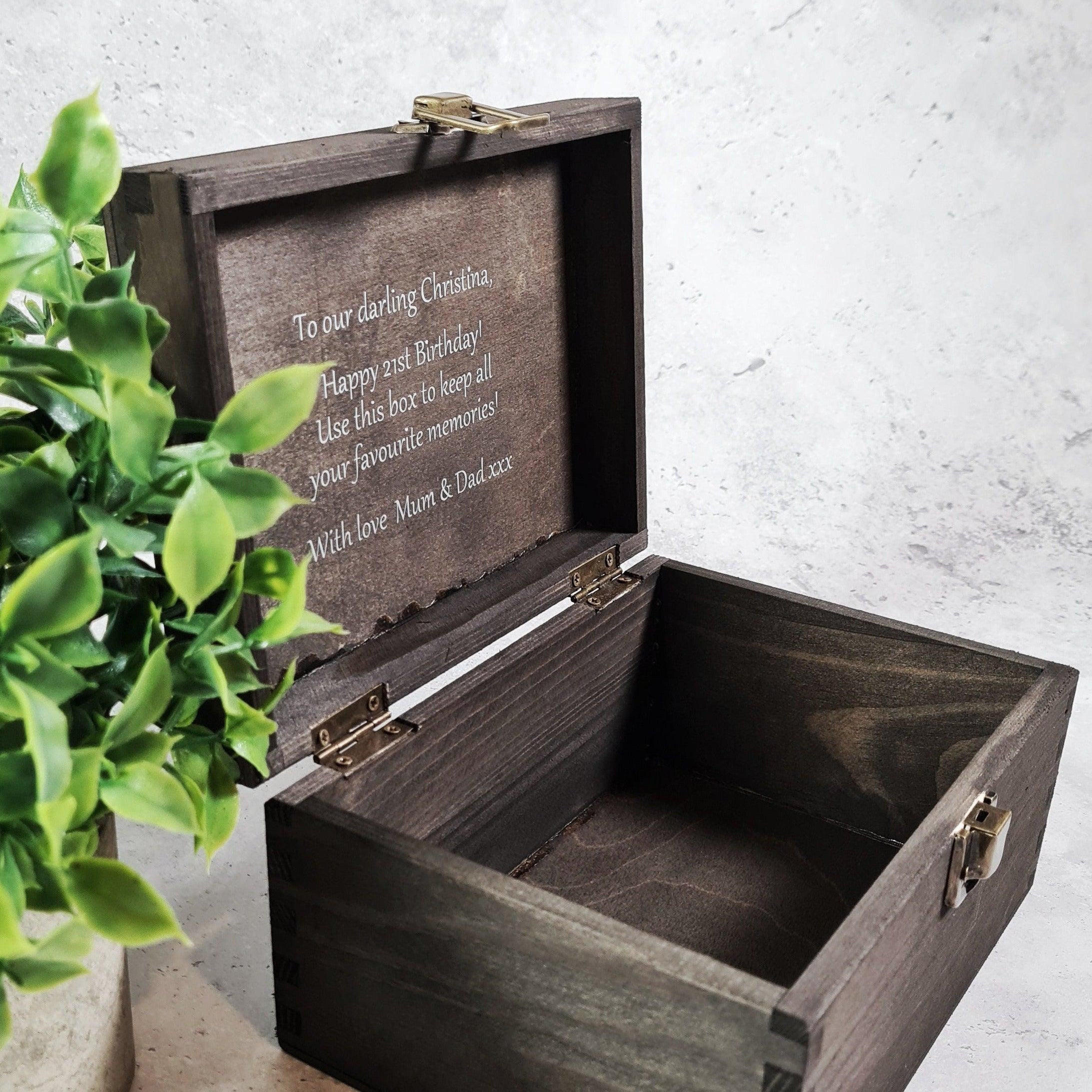 Personalised Memory Box With Lock, Wooden Keepsake Box - 6 Sizes — Make ...