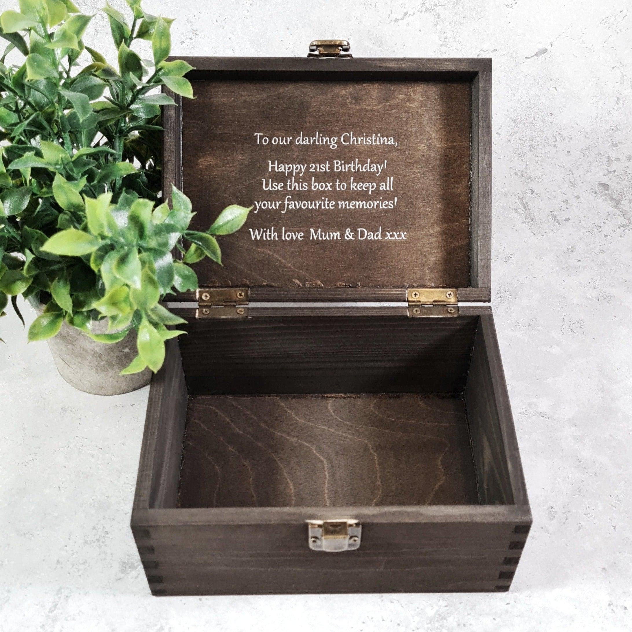 Personalised Memory Box With Lock, Wooden Keepsake Box - 6 Sizes — Make ...