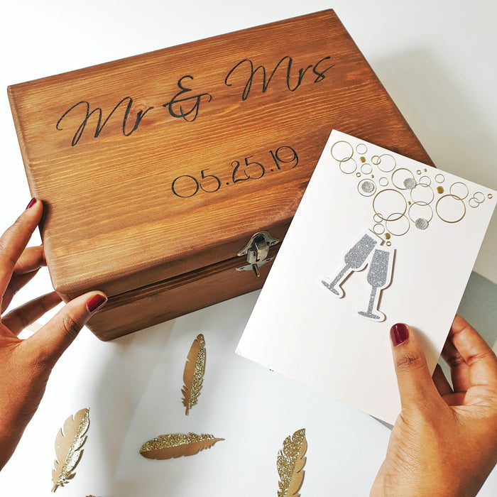 Personalised Mr & Mrs Wedding Keepsake Box I Wood Anniversary Box