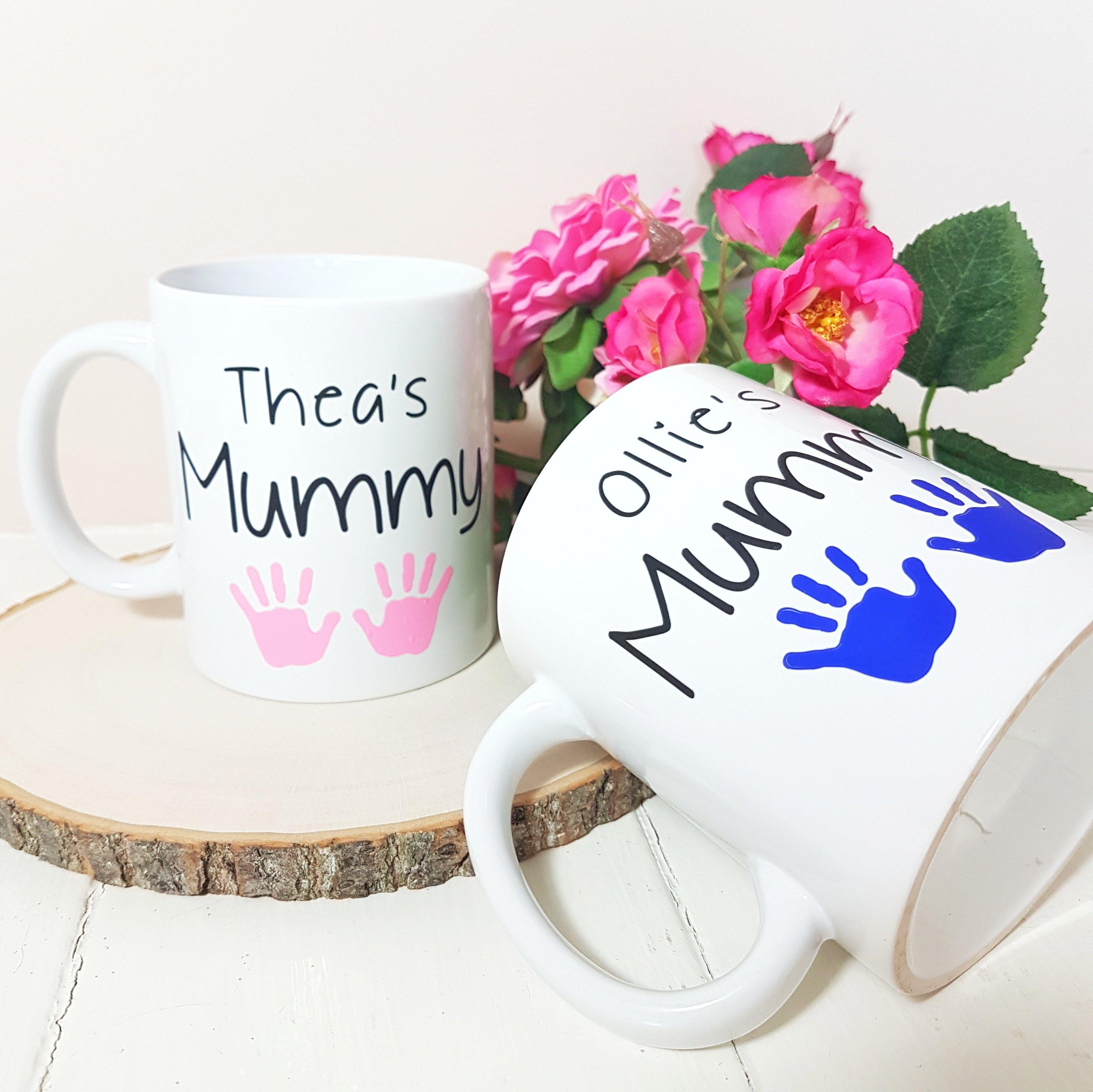 Personalised Mummy Baby Handprint Mug