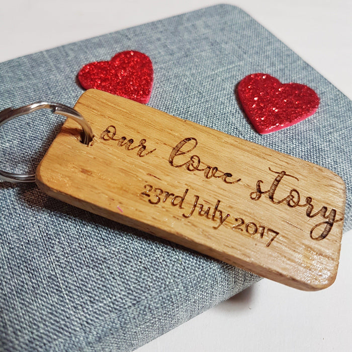 Personalised Our Love Story Keyring