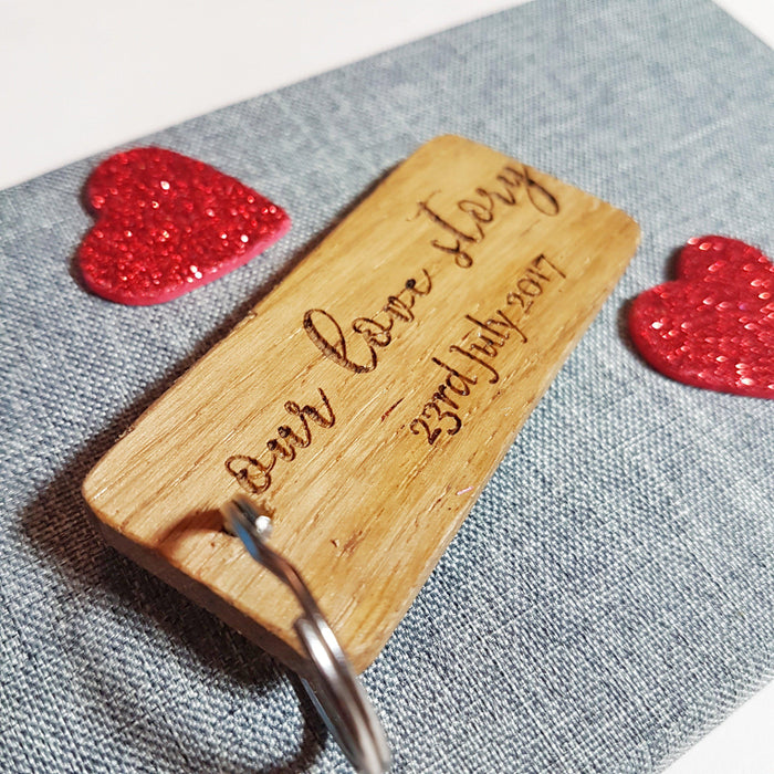 Personalised Our Love Story Keyring