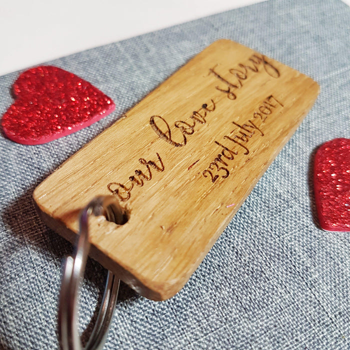 Personalised Our Love Story Keyring