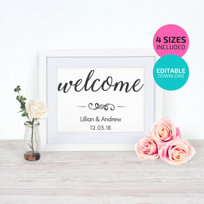 Personalised Printable Wedding Welcome Sign