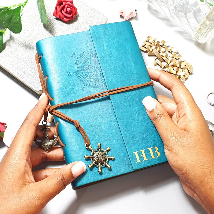 Personalised Refillable Travel Journal I Monogram Diary Gift for