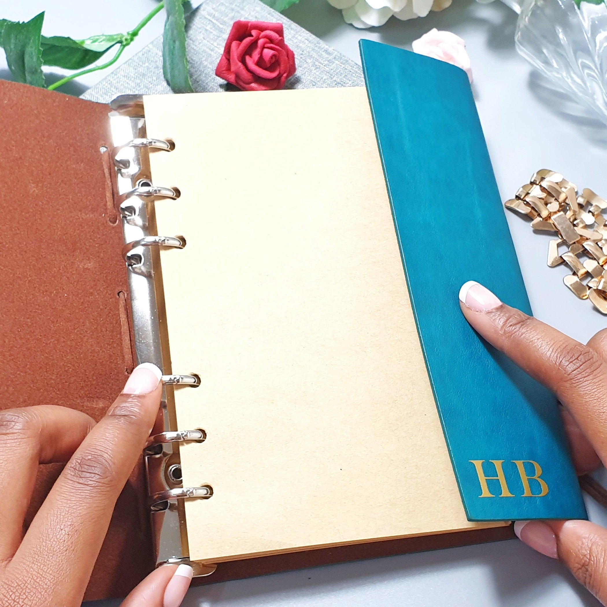 Personalised Refillable Travel Journal I Monogram Diary Gift for Her