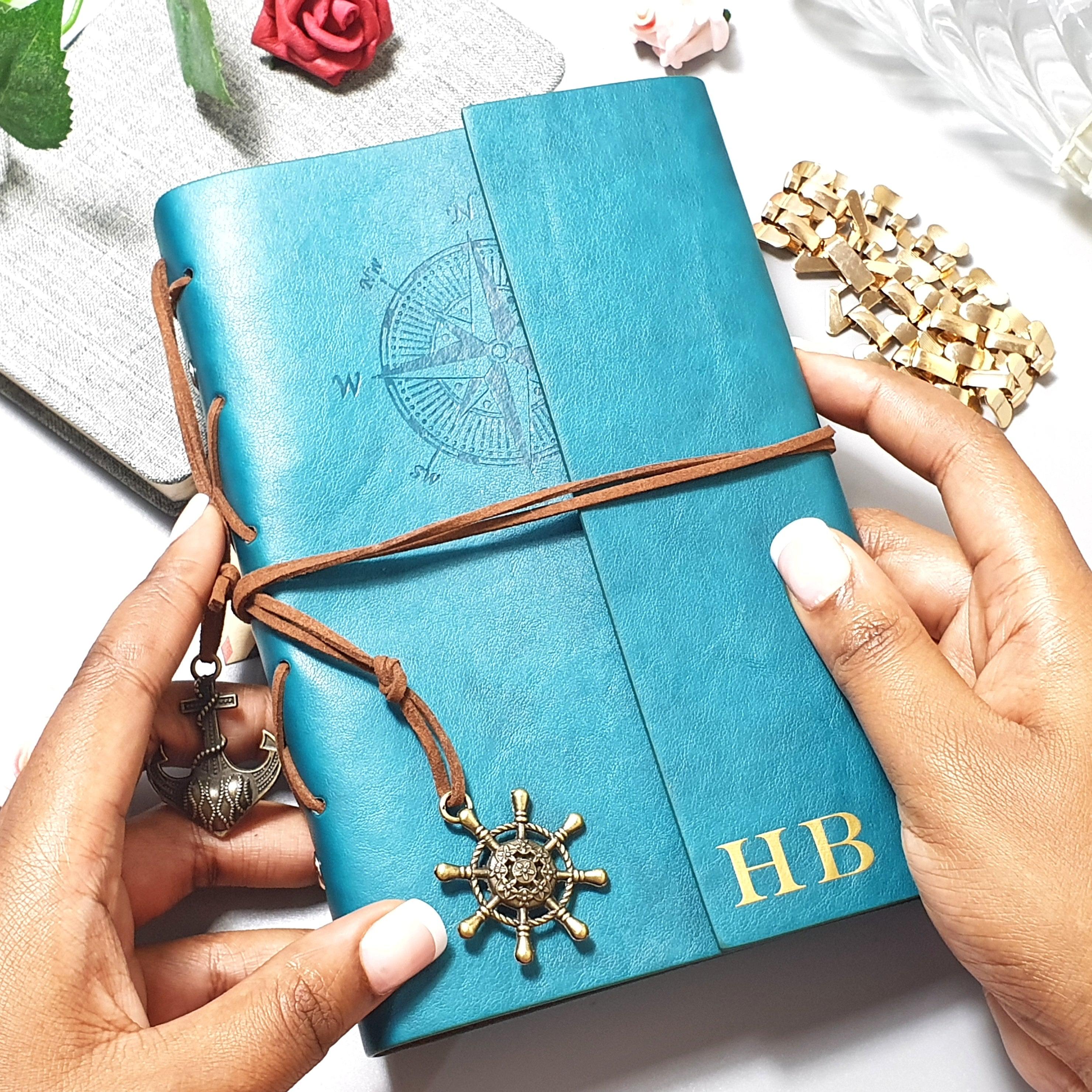 Personalised Refillable Travel Journal I Monogram Diary Gift for