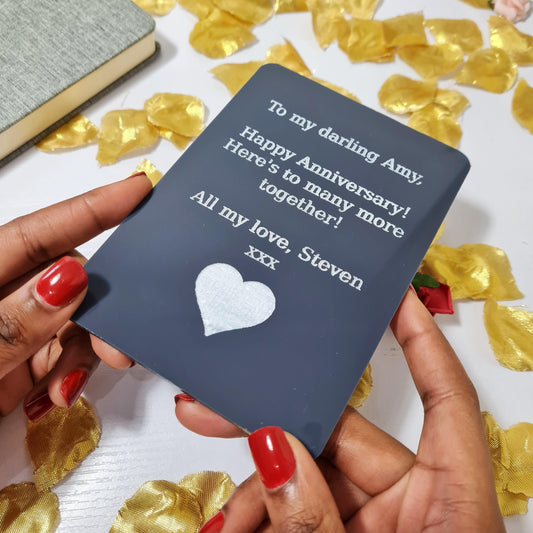 Personalised Wedding Anniversary Valentine Postcard I Cute Couples Anniversary Gift for Wife Husband