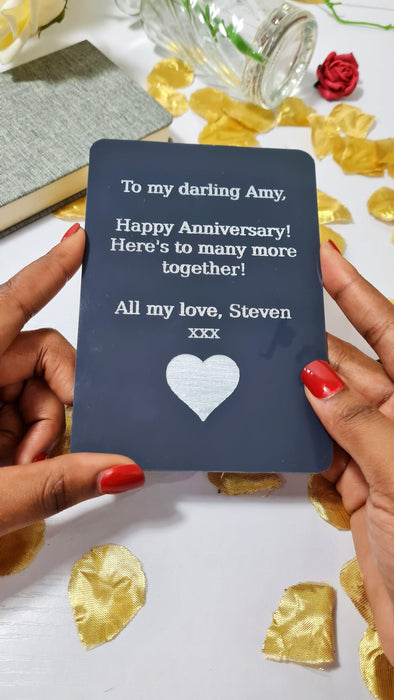 Personalised Wedding Anniversary Valentine Postcard I Cute Couples Anniversary Gift for Wife Husband