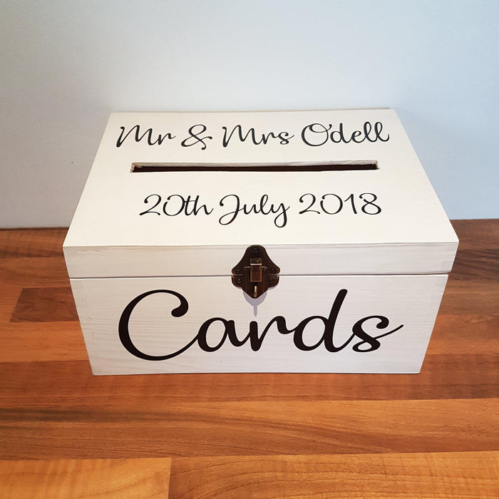 Personalised Wedding Card Box With Slot & Lock