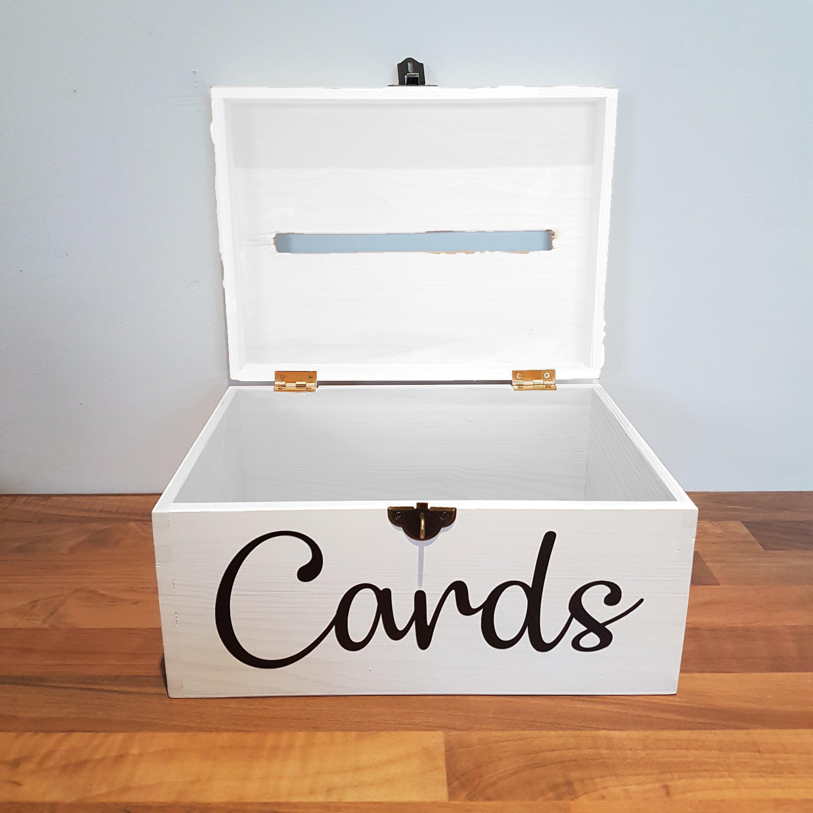 Personalised Wedding Card Box With Slot & Lock I Make Memento