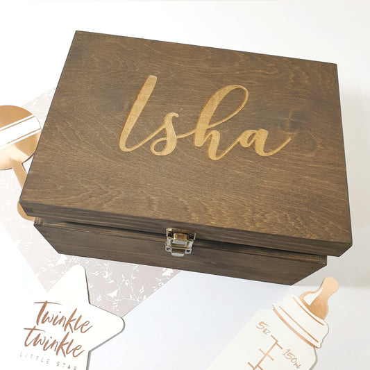 Personalised Wooden Baby Keepsake Box I Childrens Birthday Gift