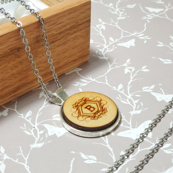 Personalised Wooden Monogram Necklace I Engraved 18th 21st Birthday Gift