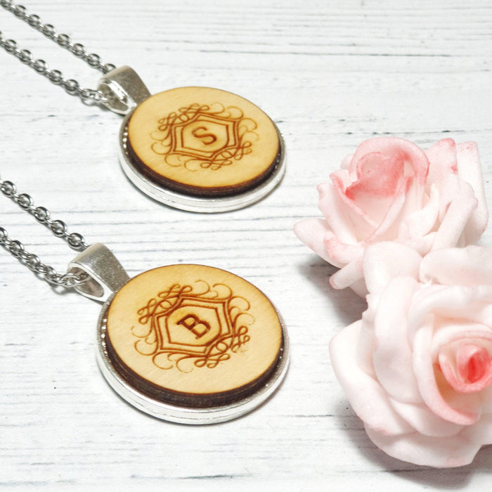 Personalised Wooden Monogram Necklace I Engraved 18th 21st Birthday Gift