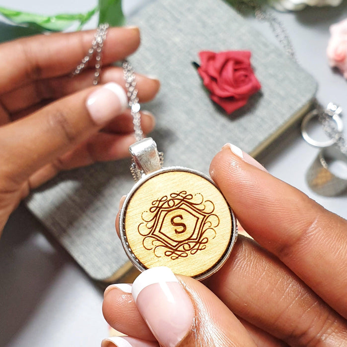 Personalised Wooden Monogram Necklace I Engraved 18th 21st Birthday Gift