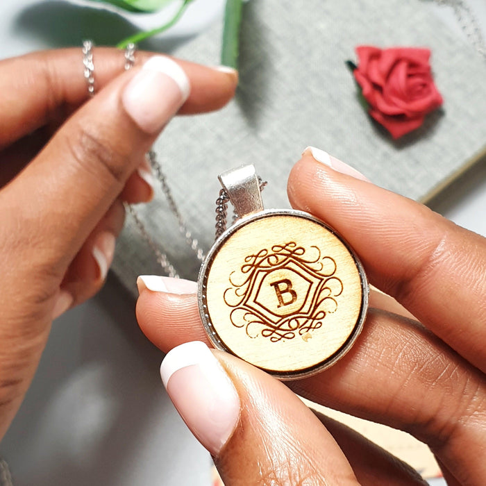 Personalised Wooden Monogram Necklace I Engraved 18th 21st Birthday Gift