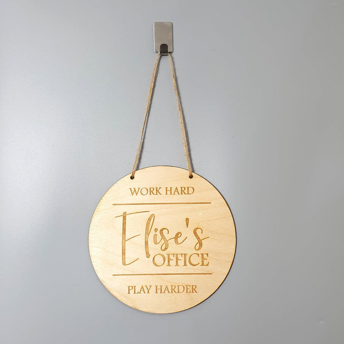 Personalised Wooden Office Sign I Home Office Decor I Hanging Door Wall Sign