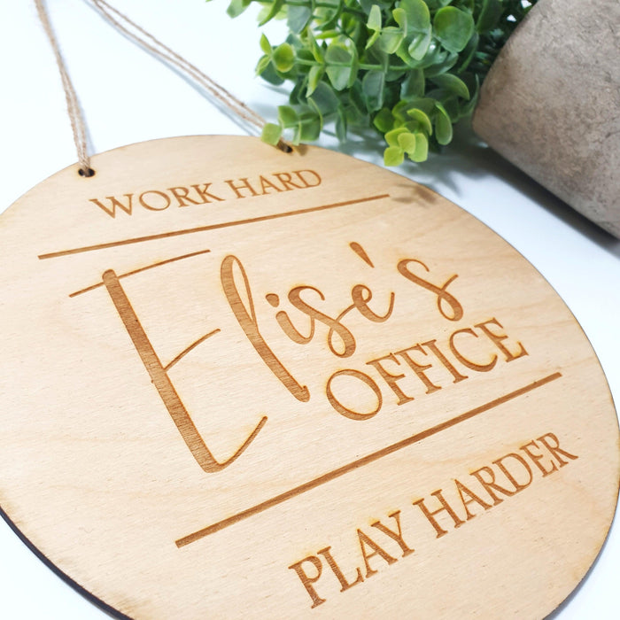 Personalised Wooden Office Sign I Home Office Decor I Hanging Door Wall Sign