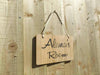 Personalised oak wood room sign