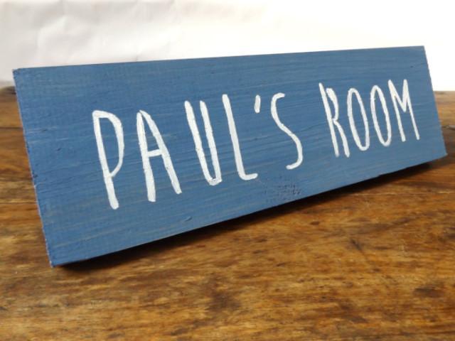 Personalised wooden room sign