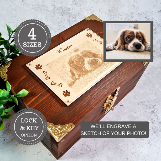 Pet Photo Memory Box - Pet Bereavement Ashes Keepsake Box - Pet Sympathy Gift