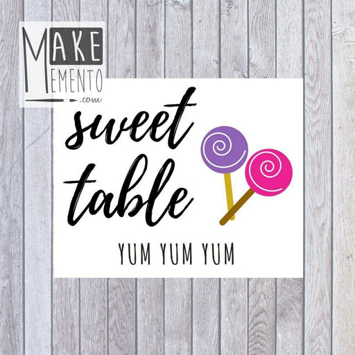 Printable Sweet Table Sign