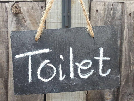 Slate Toilet' Sign