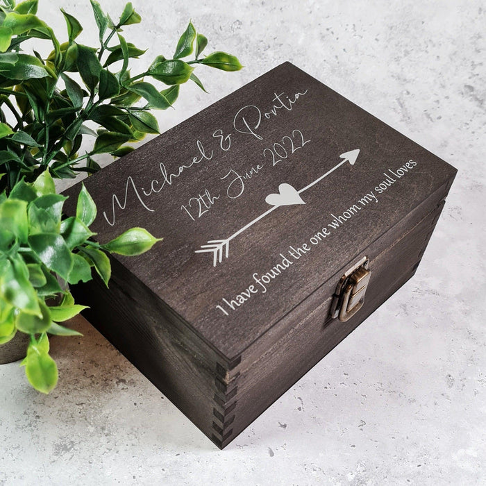 Wedding Anniversary Keepsake Box I Personalised Couples Gift - 6 Sizes Small to XLarge