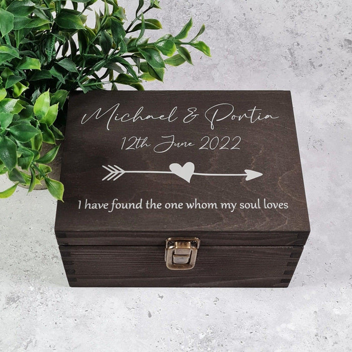 Wedding Anniversary Keepsake Box I Personalised Couples Gift - 6 Sizes Small to XLarge