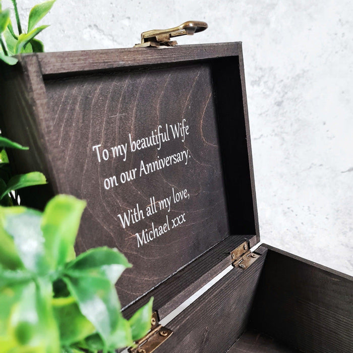 Wedding Anniversary Keepsake Box I Personalised Couples Gift - 6 Sizes Small to XLarge