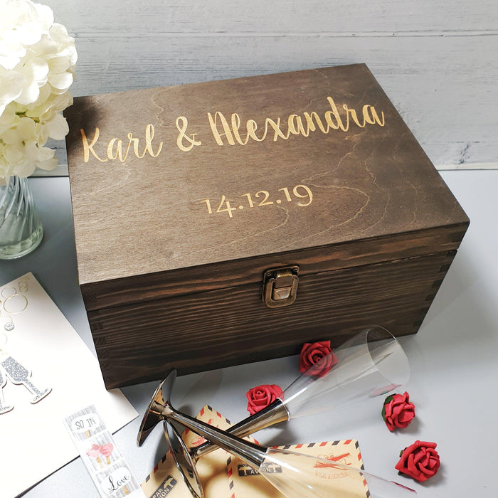Wooden 5th Anniversary Personalised Memory Box I Wedding Gift Box