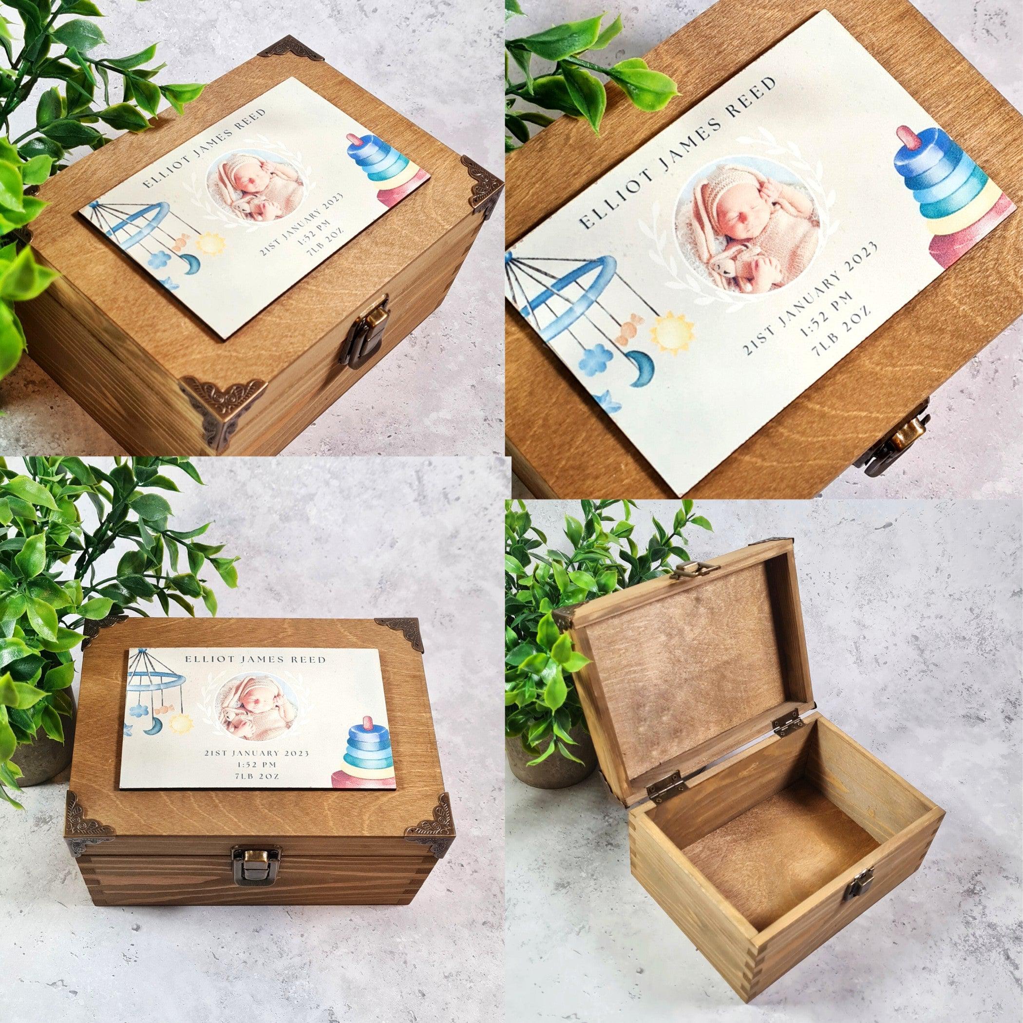 Wooden Baby Keepsake Box I Personalised Newborn Gift I Baby Blanket Me ...