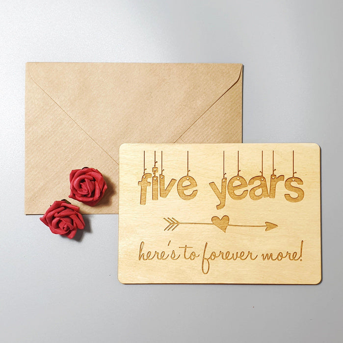 Wooden Wedding Anniversary Card I Personalised Engraved Anniversary Gift