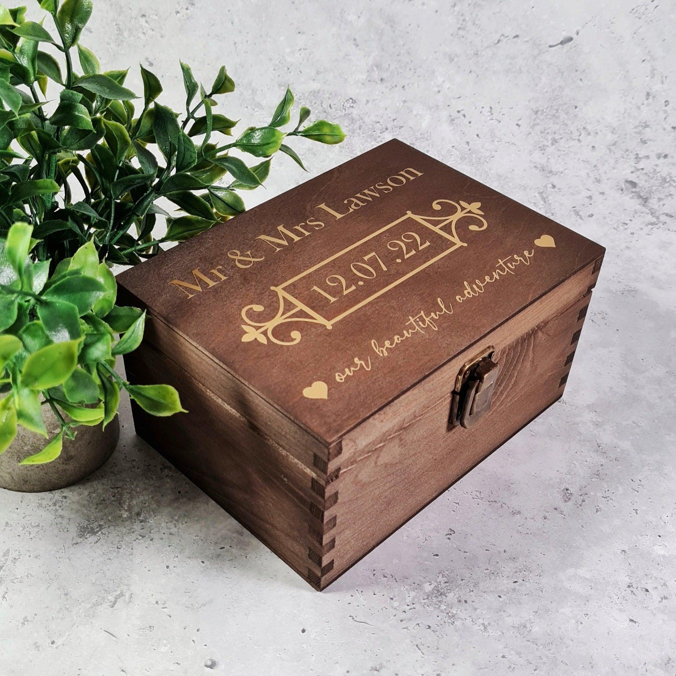 Wooden Wedding Memory Box I Wedding Keepsake Storage Box I Gift for Br ...
